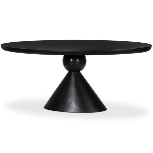 Bibianna Oval Table a manger, Noir Marbre