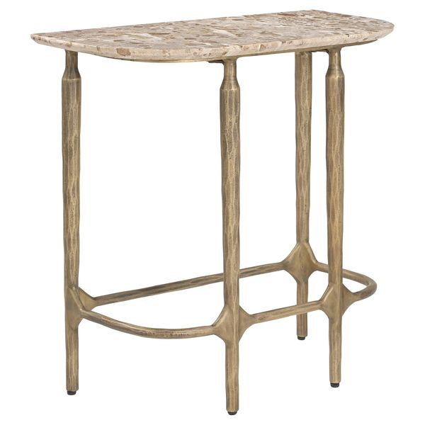 Table Rochester d'appoint, Beige/Brass