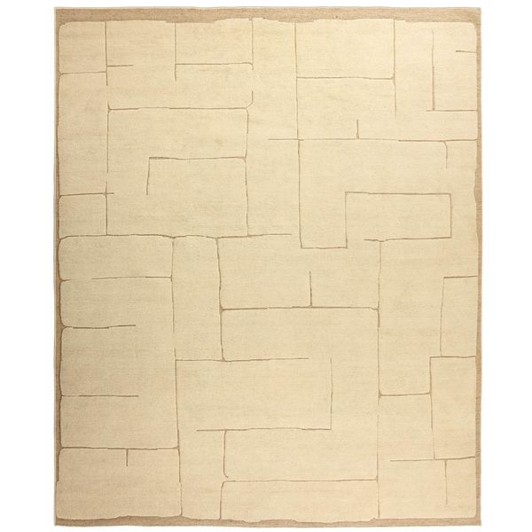 Florian Hand-Knotted Tapis, Ivory
