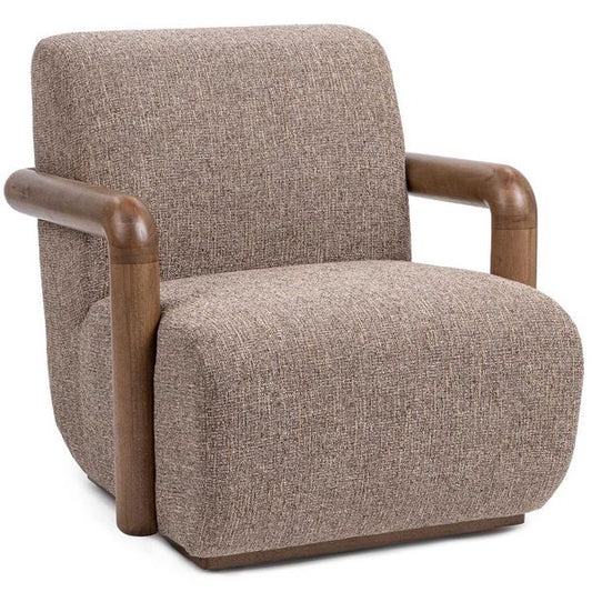 Welson Swivel Chaise, Warm Mocha
