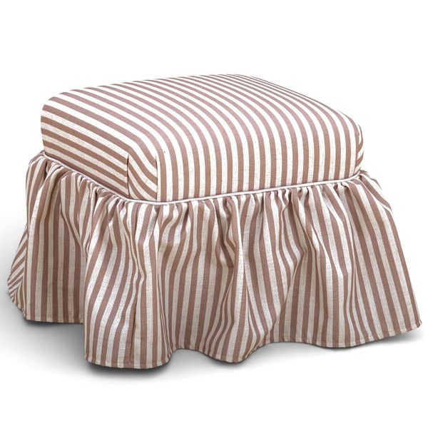 Gertrude Striped Skirted Pouf, Marron